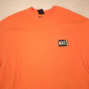 Nike Casual Short Sleeve Crew Neck Graphic T Shirt Womens Size XL Orange